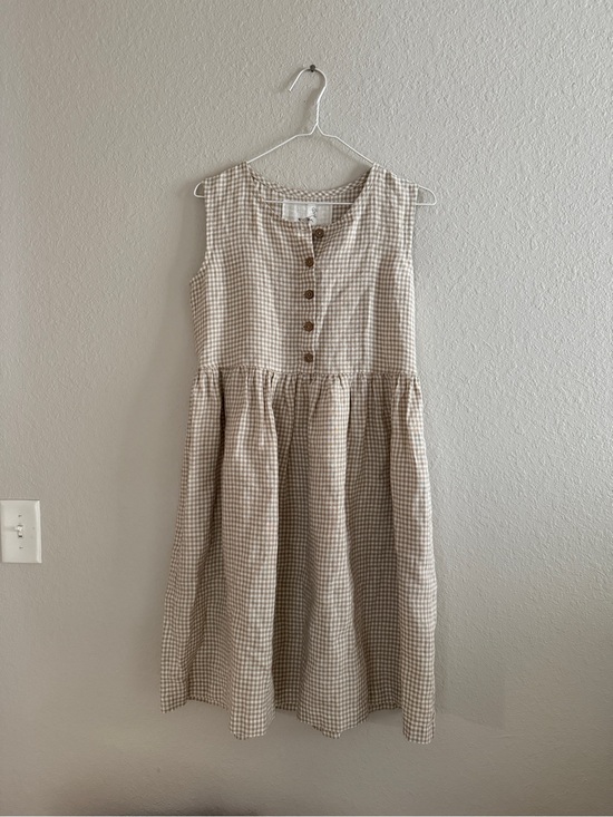 notPERFECTLINEN Dresses & Skirts - Not Perfect Linen Natural Gingham Dress